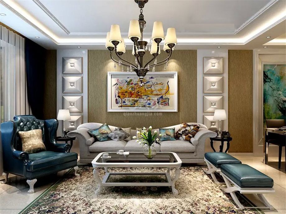 客厅-金水湾124平欧式风格设计方案