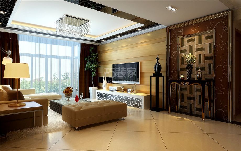 客厅-阳光丽城145平现代简约风格设计方案
