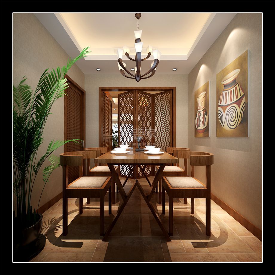 餐厅-曲江香都130平东南亚风格设计方案