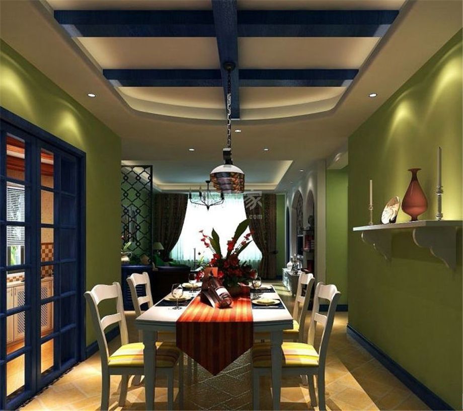 餐厅-金辉天鹅湾120平地中海风格设计方案