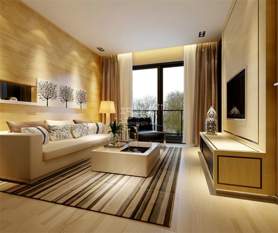 客厅-华城国际117平简约风格设计方案
