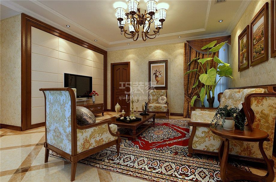 客厅-白桦林间262平欧式风格设计方案