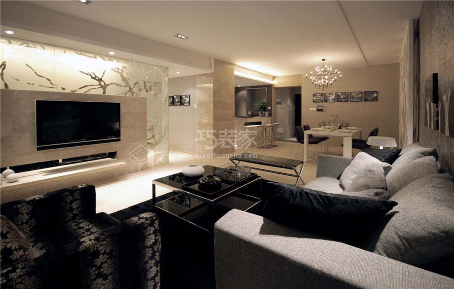 客厅-凤城九号140平后现代风格设计方案