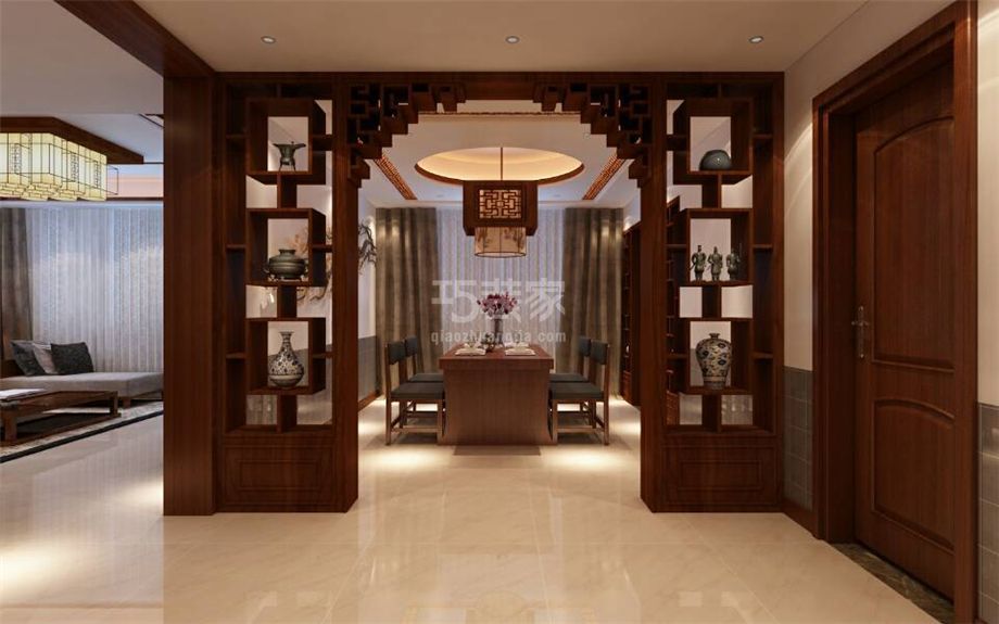 餐厅-紫薇尚层140平米中式风格设计方案