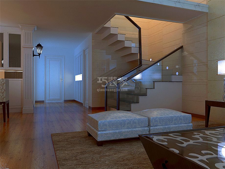 楼梯-EE国际300平欧式风格设计方案