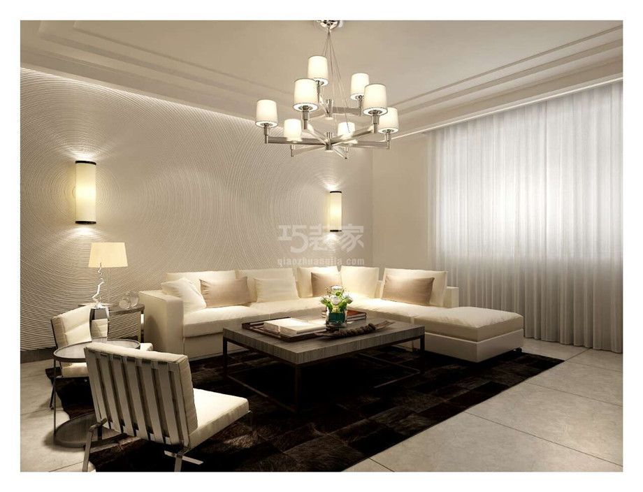 客厅-莱安逸境160平北欧风格设计方案