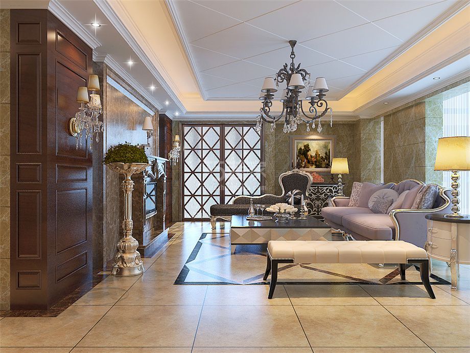 客厅-锦绣唐朝260平欧式风格设计方案