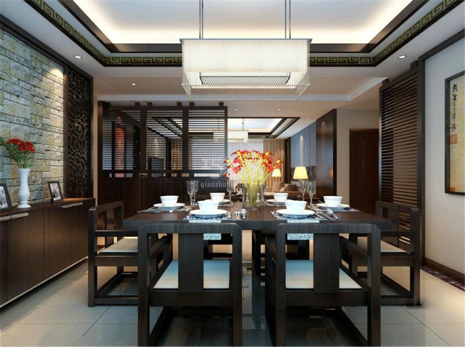 餐厅-御景城131平中式风格设计方案