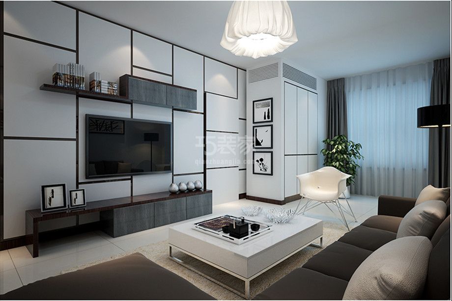 客厅-丹轩坊89平现代简约风格设计方案