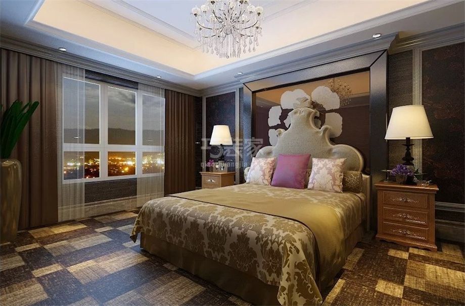 卧室-鸿基紫韵220平后现代风格设计方案