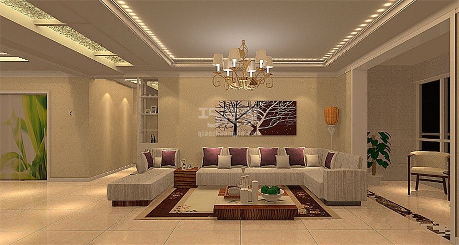 客厅-紫薇永和坊160平简约风格设计方案