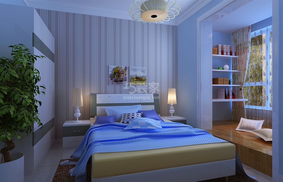 卧室-西工院160平简美风格方案设计
