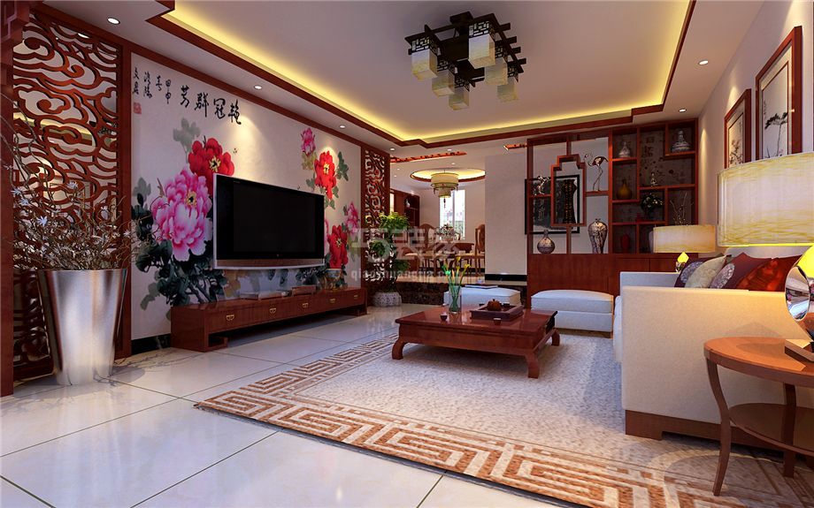客厅-利君未来城120平现代中式风格设计方案