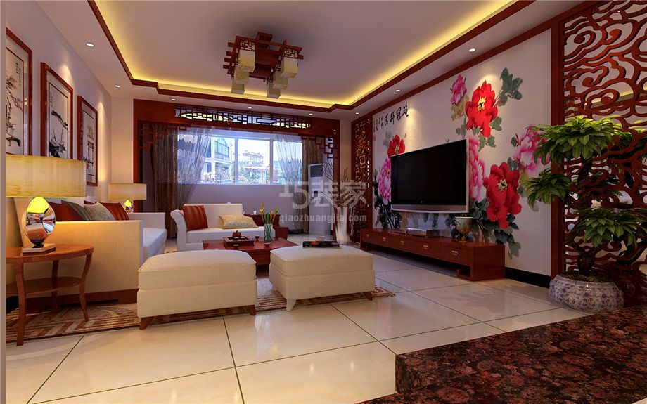 客厅-利君未来城120平现代中式风格设计方案