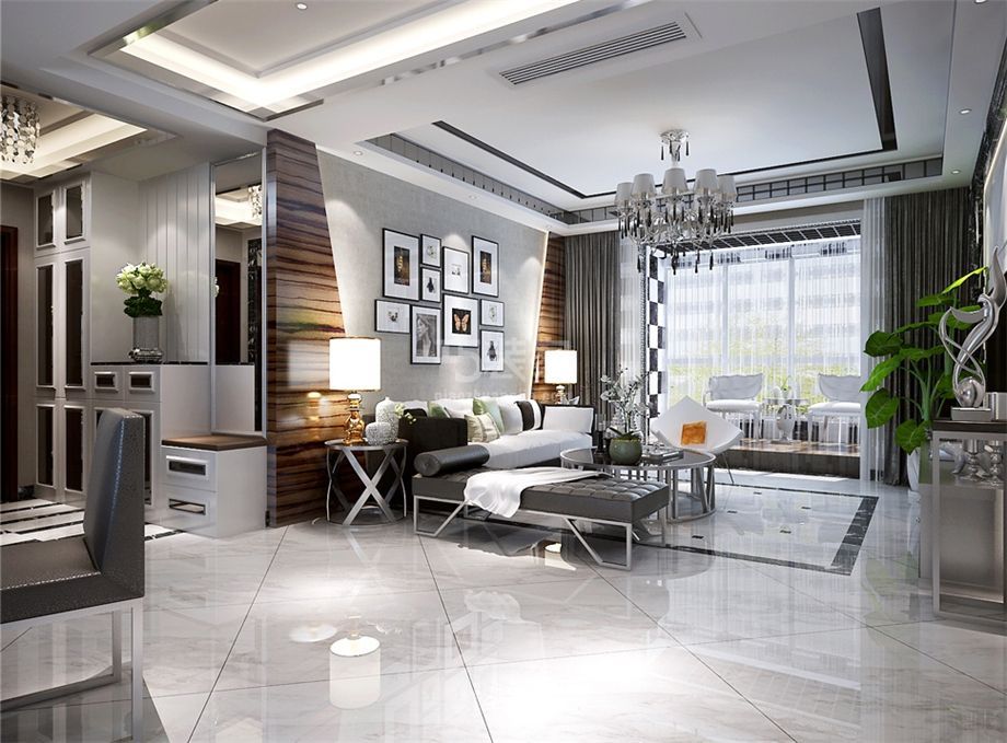 客厅-紫薇永和坊120平后现代风格设计方案