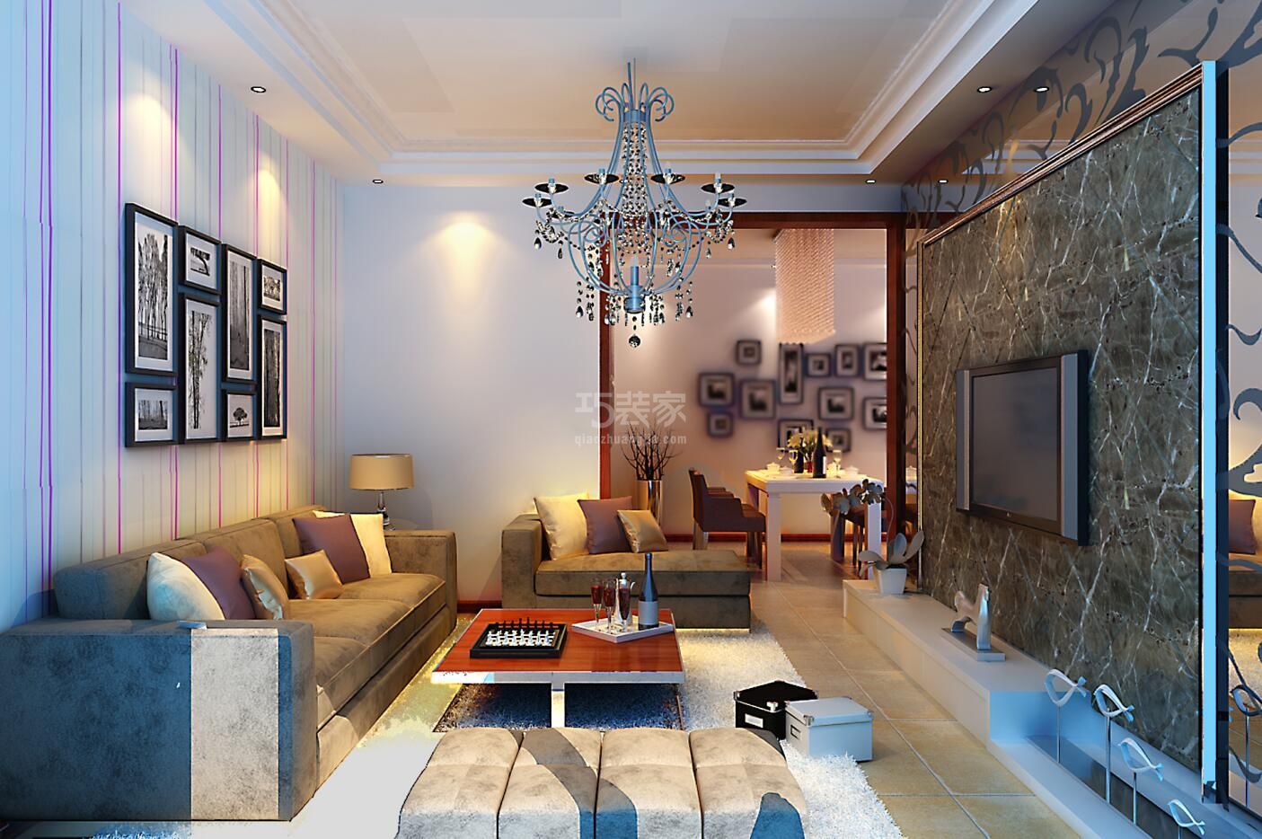 客厅-中海碧林湾90平现代简约风格设计方案