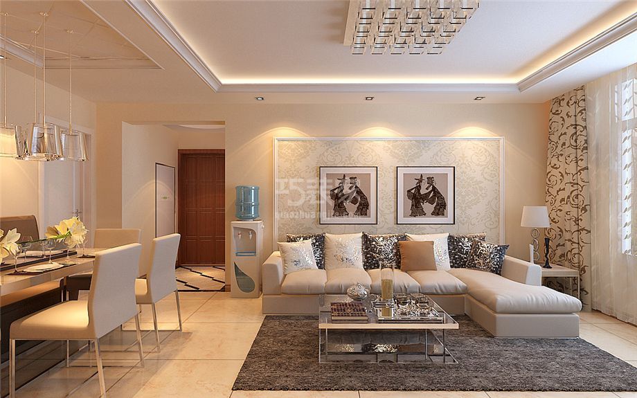 -美寓华庭105平简约风格设计方案