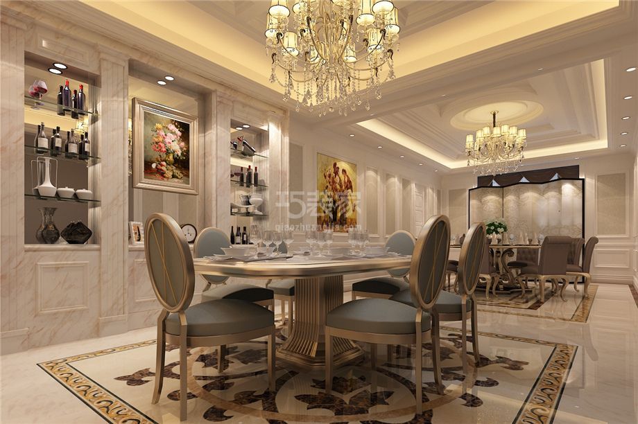 餐厅-绿地九号官邸别墅600平欧式风格设计方案
