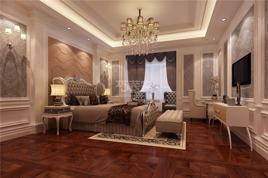 卧室-绿地九号官邸别墅600平欧式风格设计方案