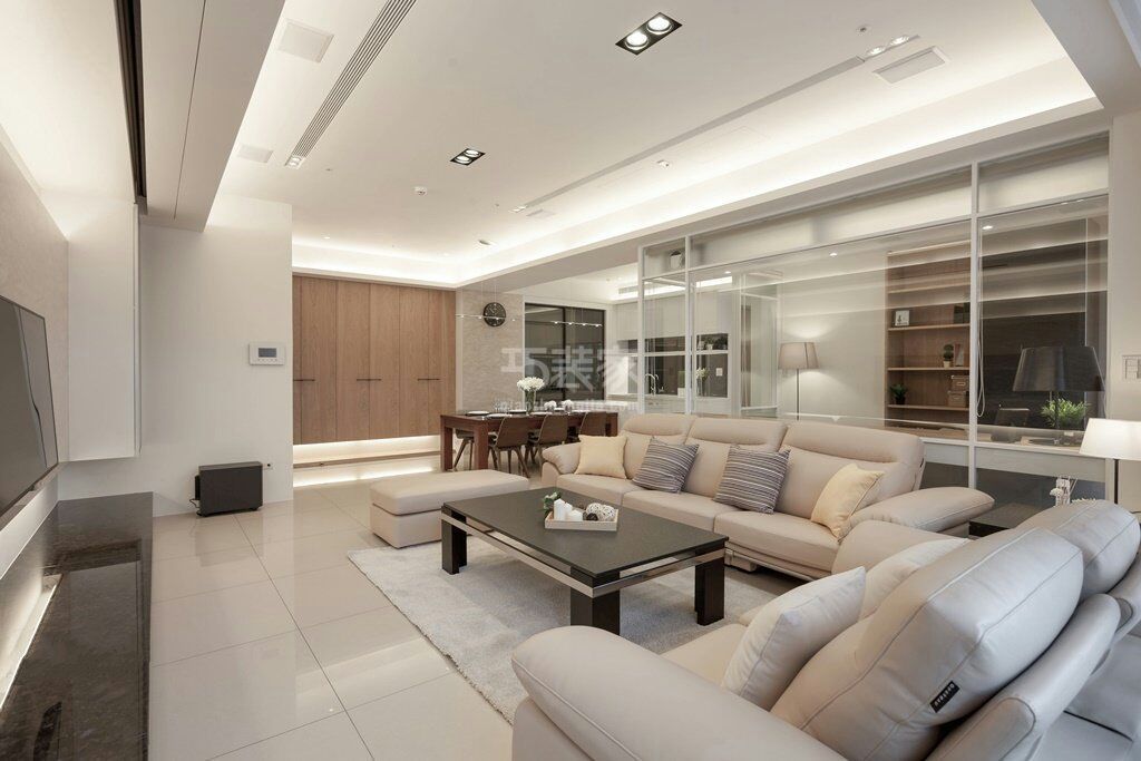 客厅-开元壹号200平米现代简约风格设计方案