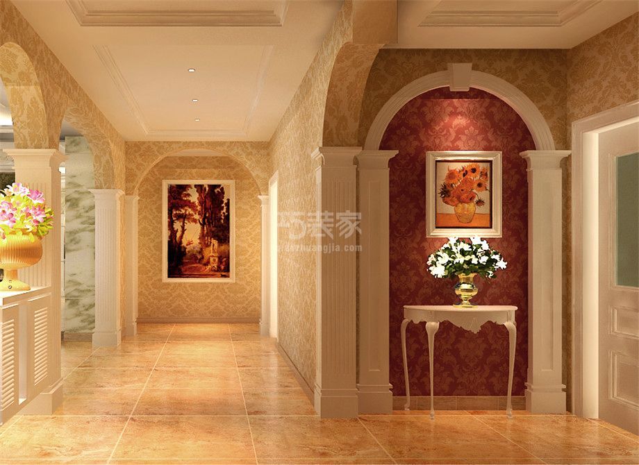 玄关及走廊-曲江观山悦150平方欧式风格设计方案