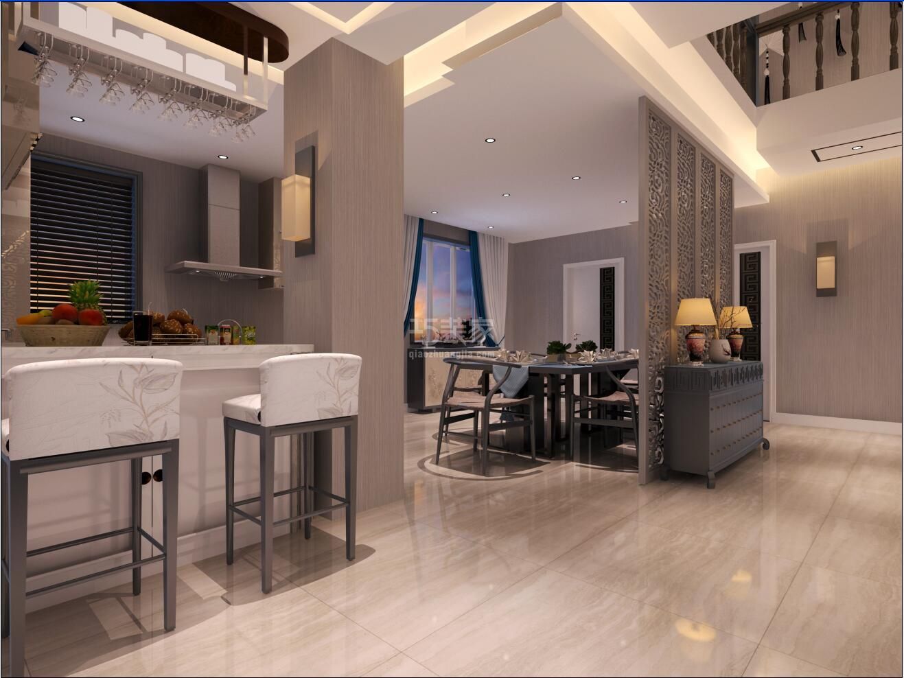 -龙湖花千树205平新中式风格设计