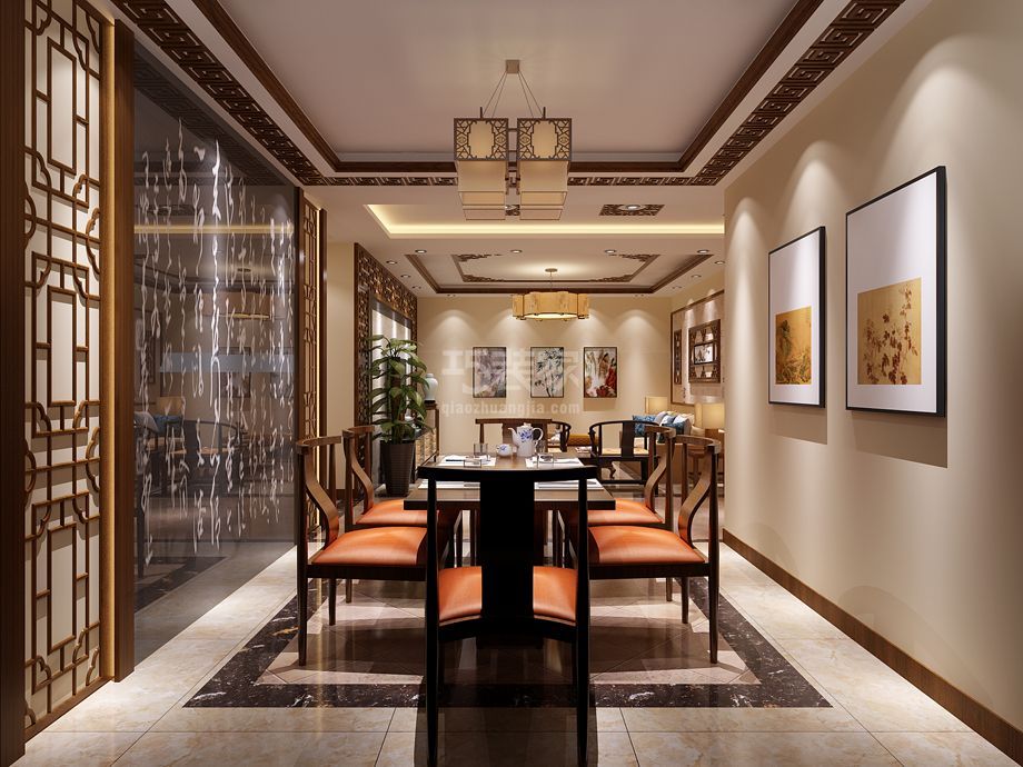 餐厅-铭城110平新中式风格设计方案