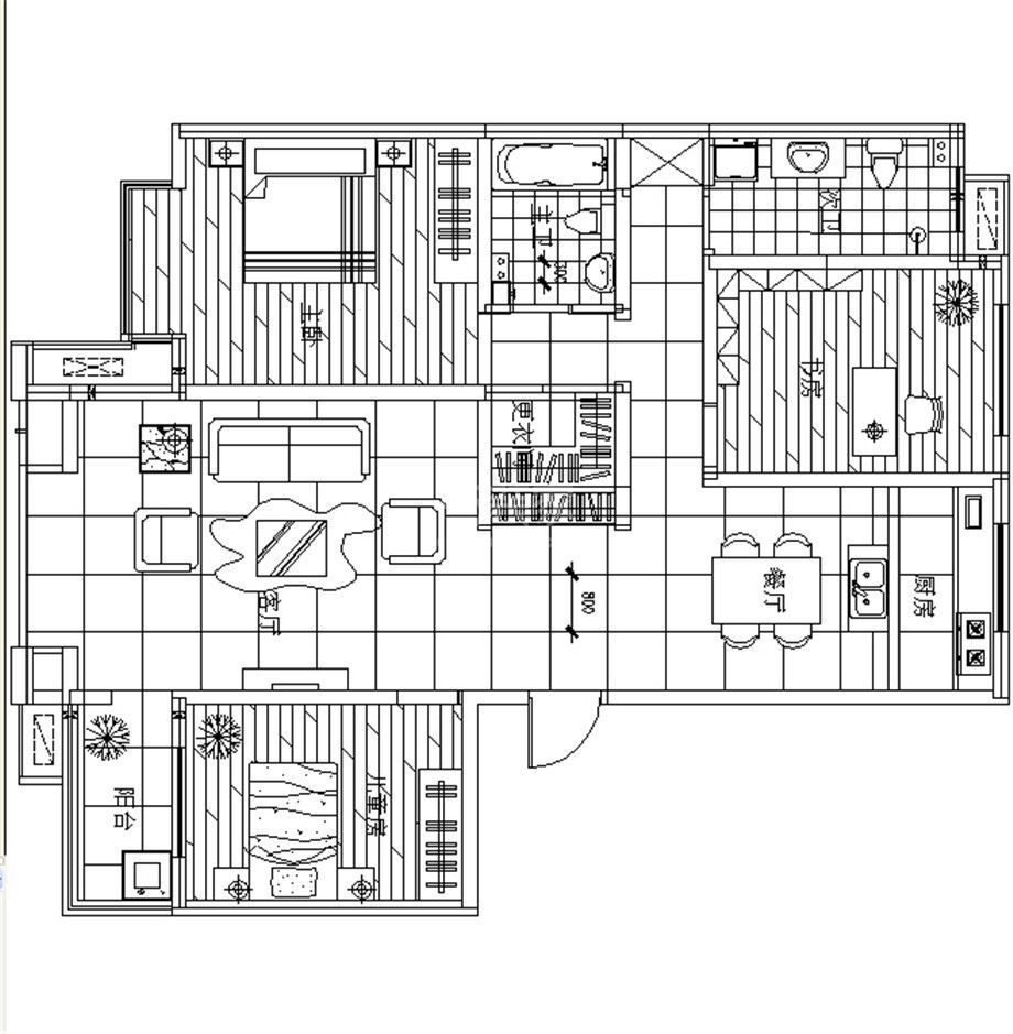 金泰新理城130平方新中式风格设计方案