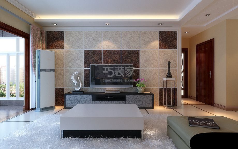 客厅-交大小区107平米现代简约设计方案