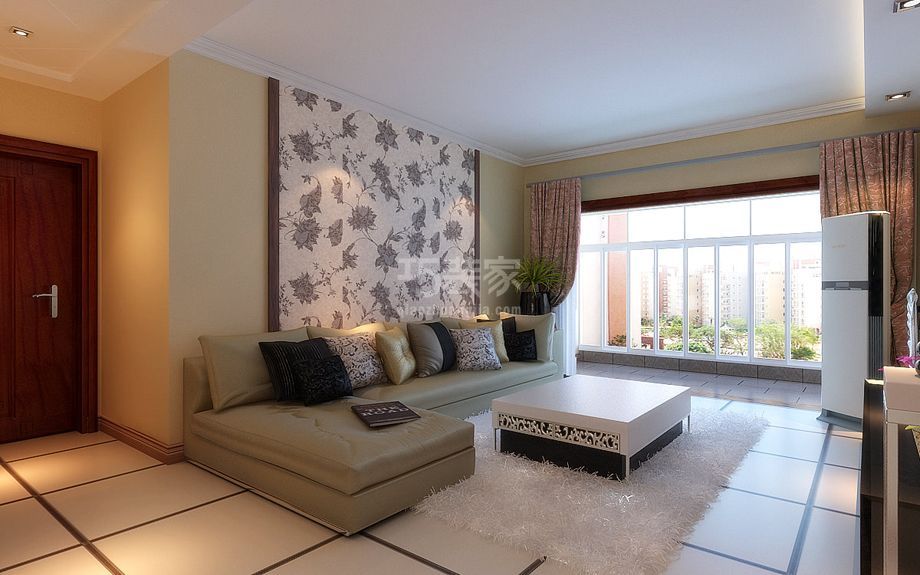 沙发墙-交大小区107平米现代简约设计方案