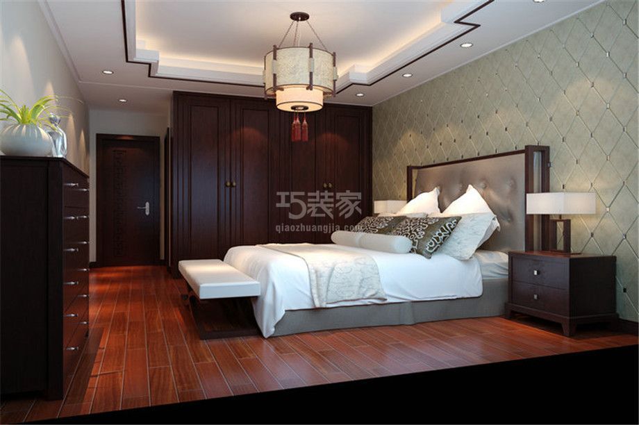 卧室-金辉世界城135平新中式风格设计方案