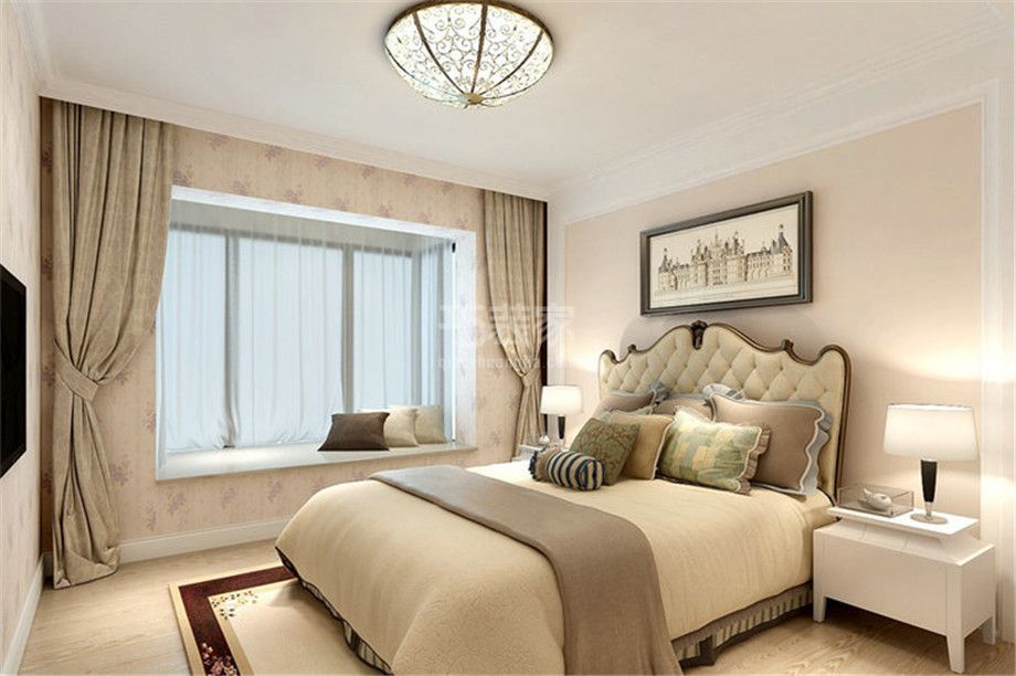 卧室- 暖山西安140平混搭风格设计方案