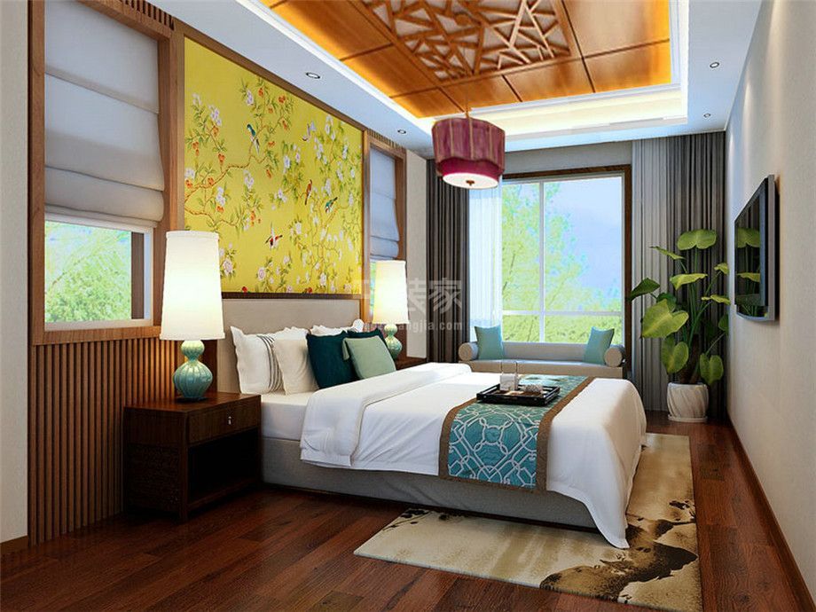 卧室-曲江6号210平新中式风格设计方案