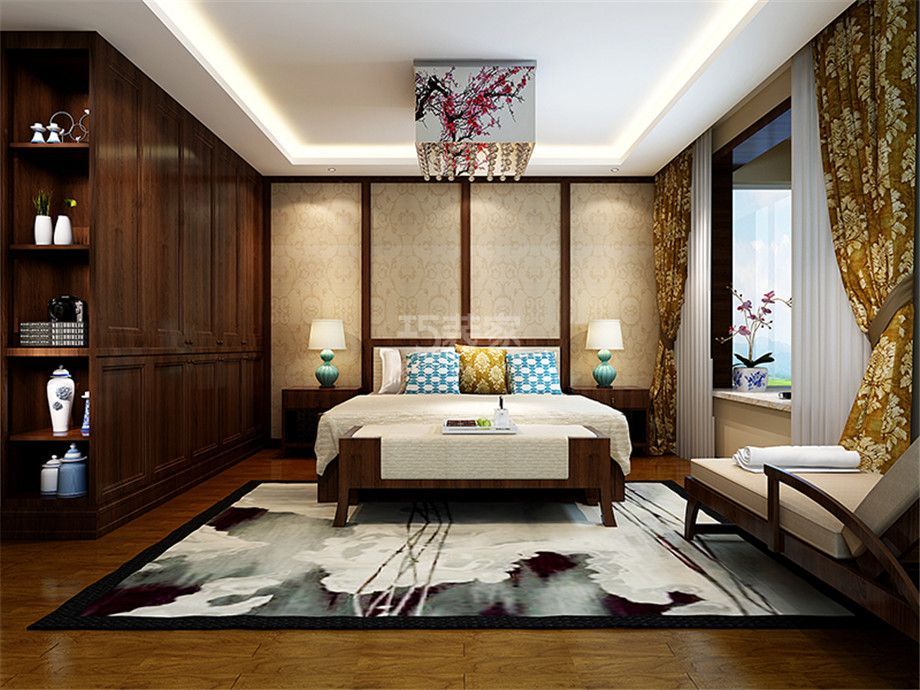 卧室-融侨馨苑124平新中式风格设计方案