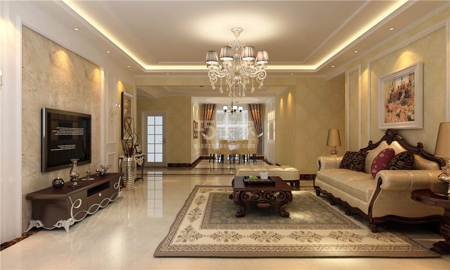 -山海文园160平欧式风格设计方案