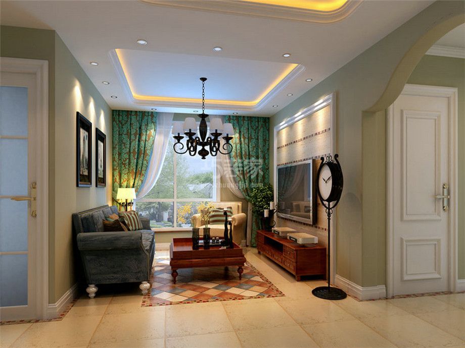 -绿地城90平美式风格设计方案