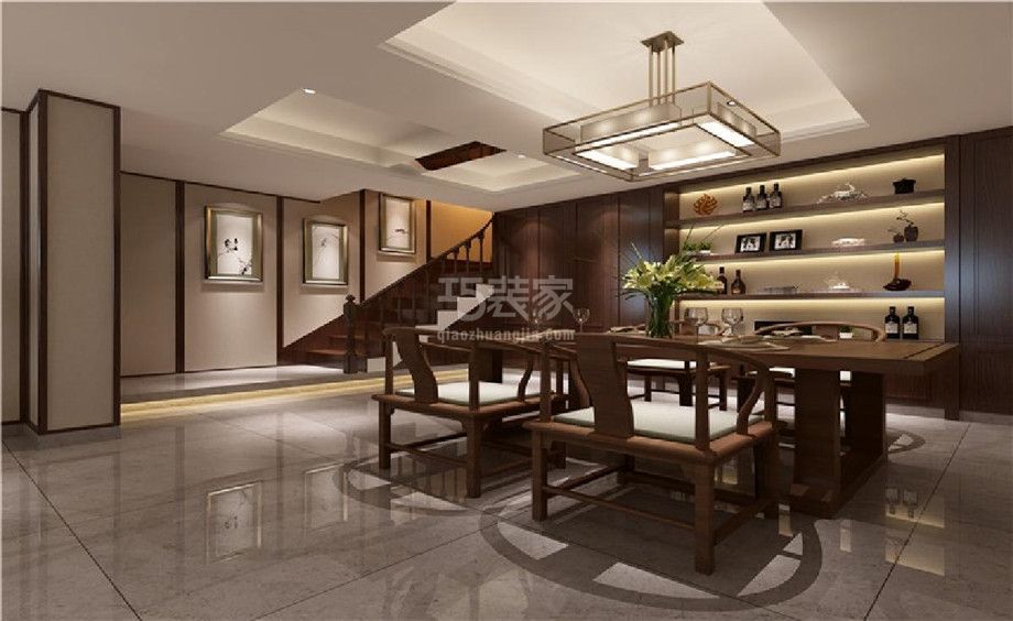 -金地芙蓉世家300平米中式设计方案