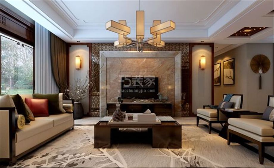 -首创国际城150平方新中式风格设计方案