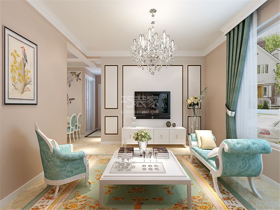 客厅-西工大小区90平欧式风格设计方案