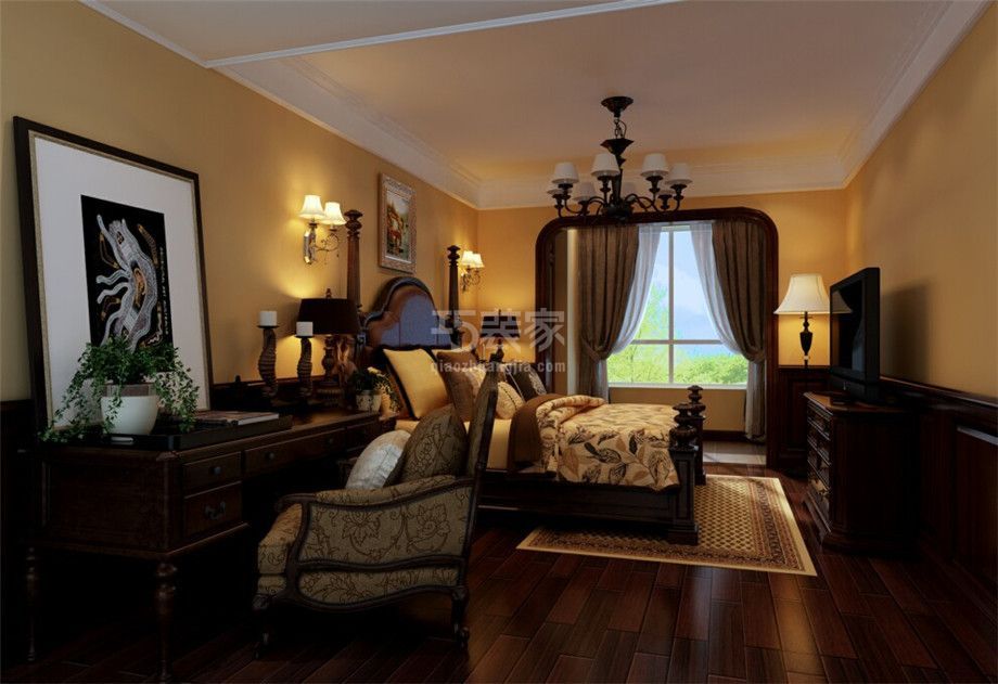 卧室-金泰·新理城130平美式风格设计方案