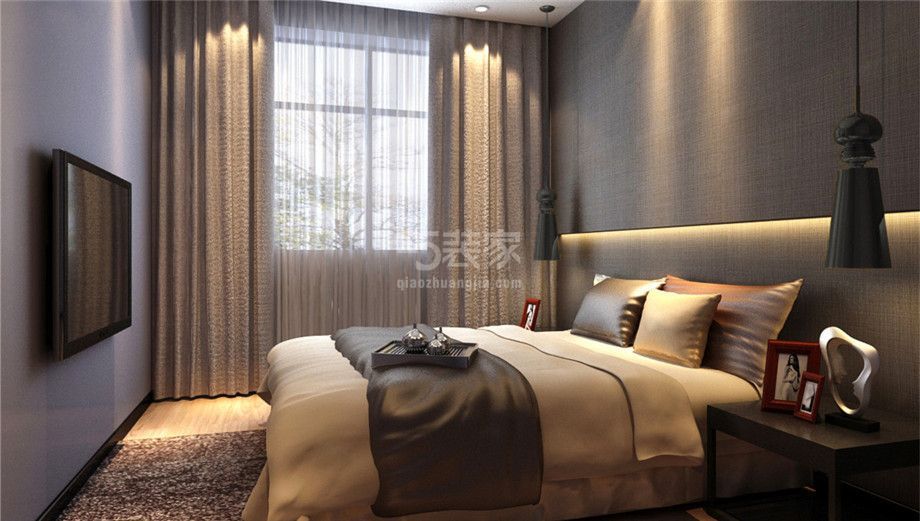 卧室-盛龙广场小区120平简约风格设计方案