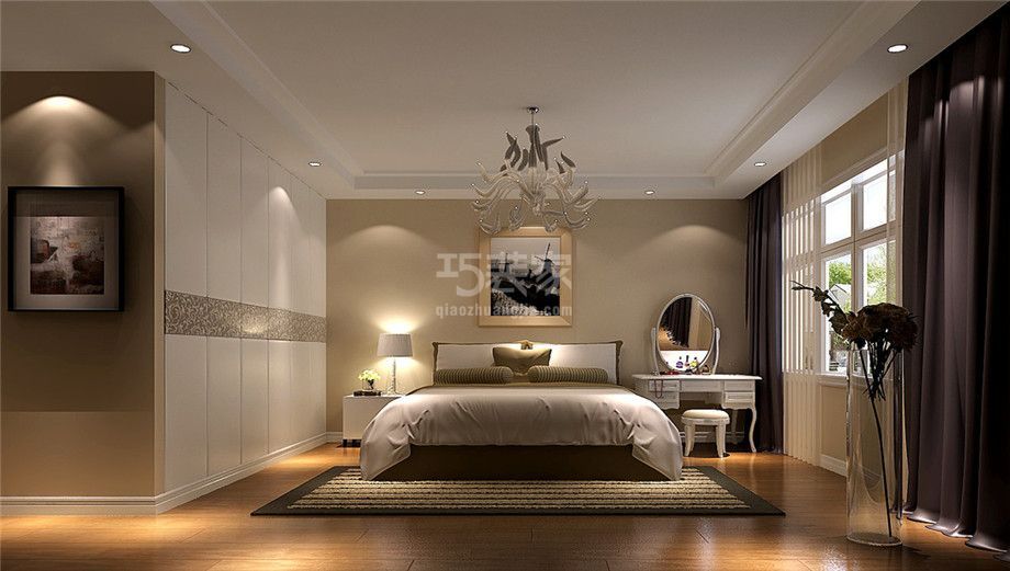卧室-曲江亮丽家园130平简约风格设计方案