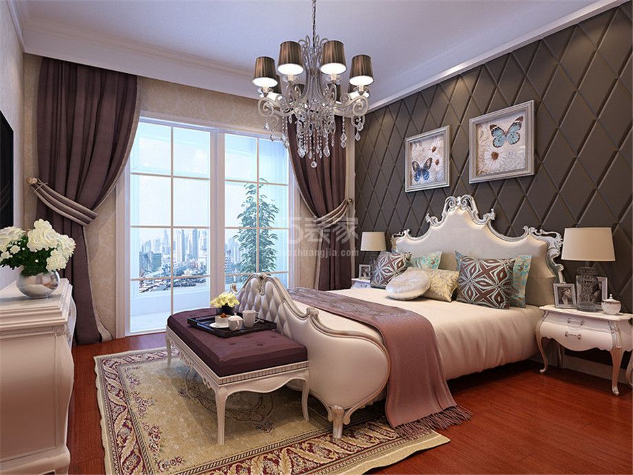 卧室-曲江亮丽家园130平欧式风格设计方案