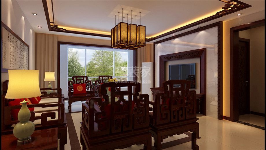客厅-海伦国际150平新中式风格设计方案