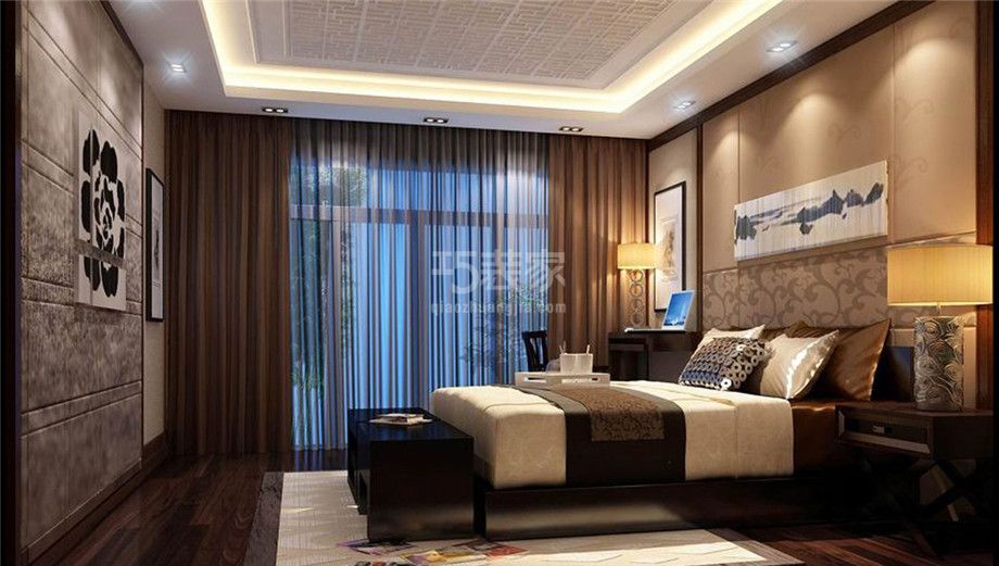 卧室-铭城国际社区105平新中式风格设计方案
