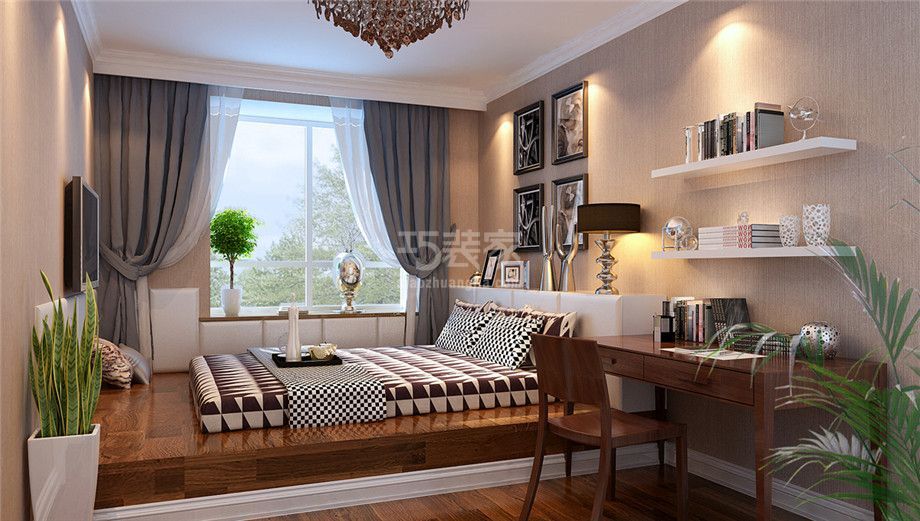 卧室-东方世纪城125平欧式风格设计方案