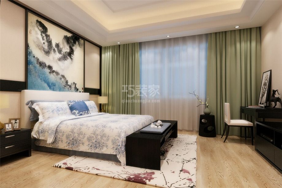 卧室-山水岭秀180平新中式风格设计方案
