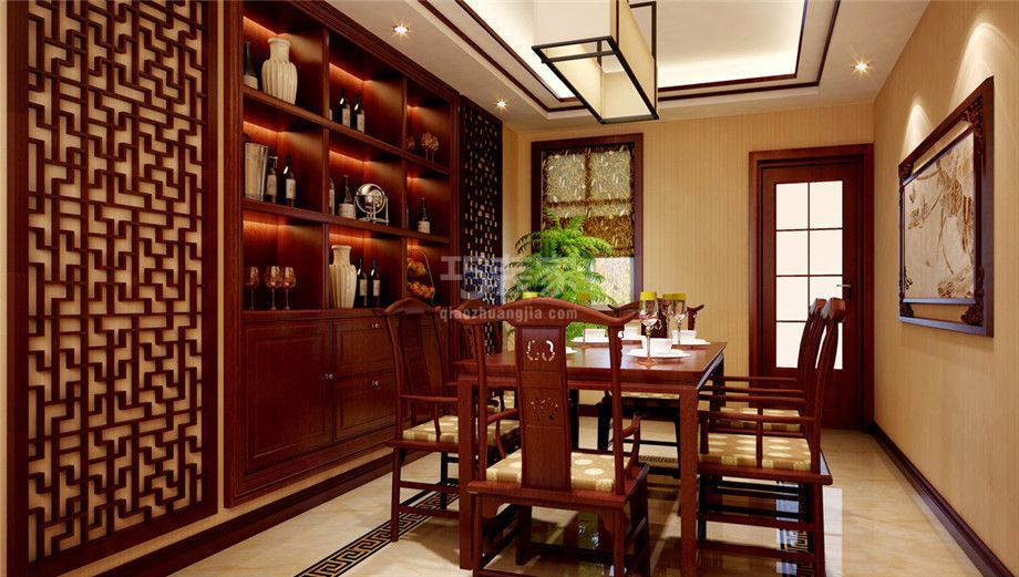 餐厅-白桦林间165平新中式风格设计方案