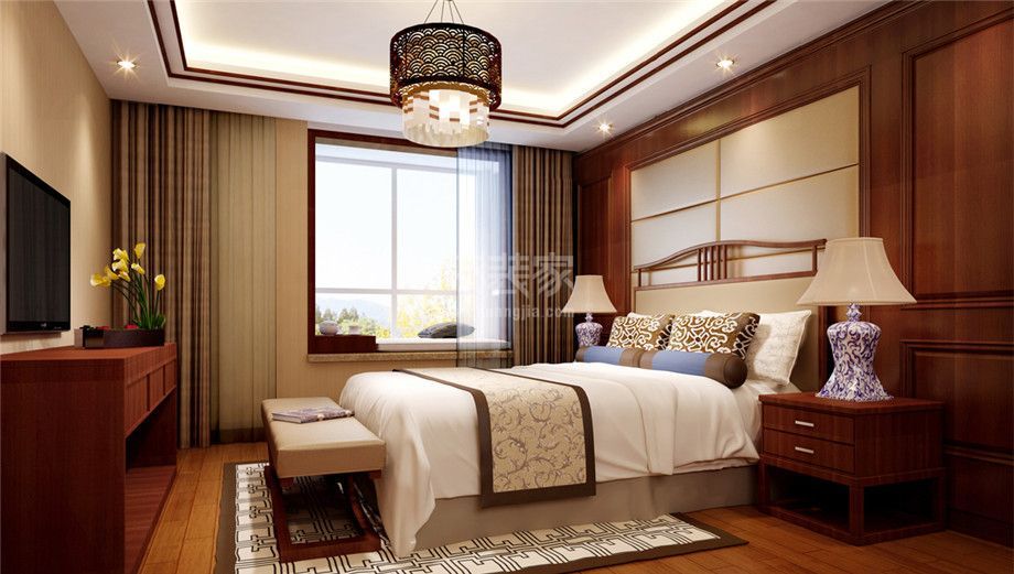 卧室-白桦林间165平新中式风格设计方案