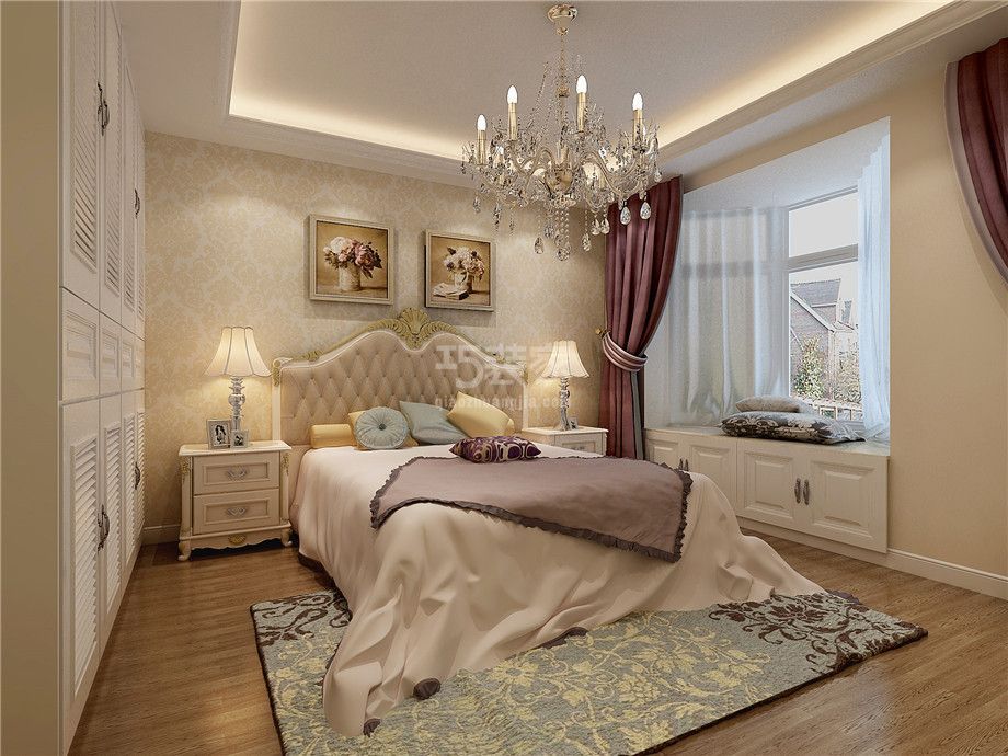 卧室-紫薇东进100平欧式风格设计方案